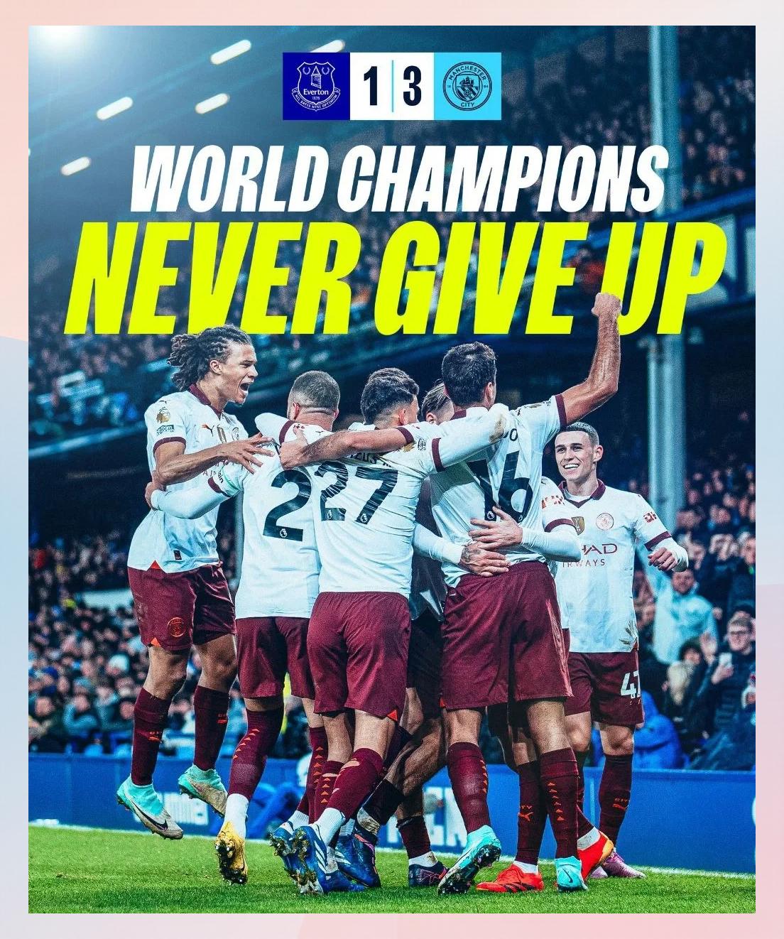 曼城主场胜埃弗顿，继续保持不败